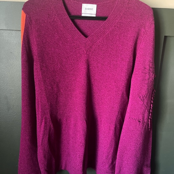 Barrie Women's V-Neck Sweater - Fuchsia and Orange cashmere - Picture 1 of 9